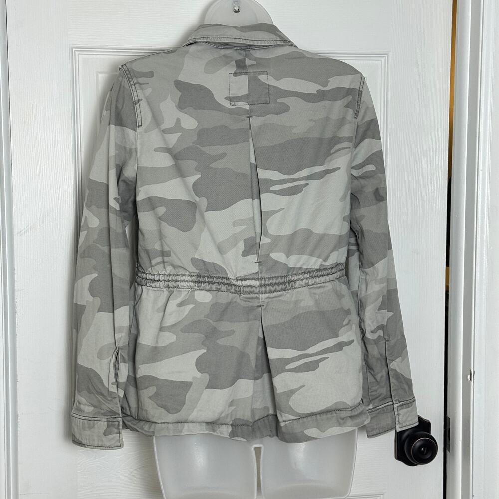 Abercrombie & Fitch Camo Utility Jacket Drawstring Waist Twill Military - Picture 9 of 16